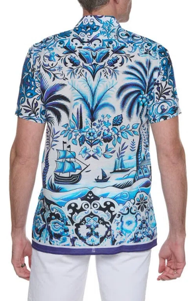 Ranee's Men's Sail Away Camp Shirt In Blue