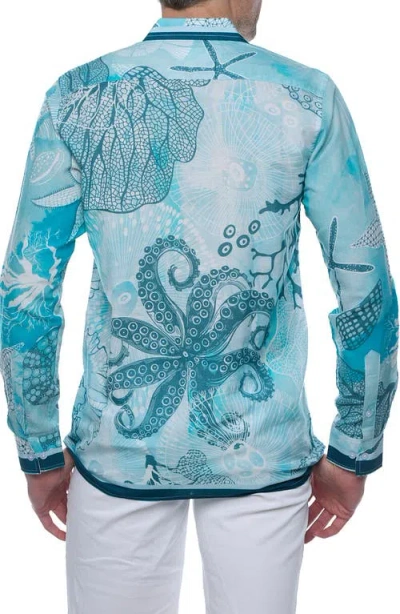 Ranee's Men's Aqua Allure Resort Shirt In Blue