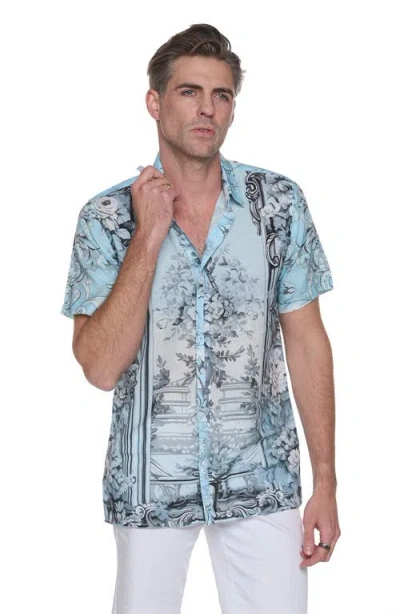 Ranee's Men's Serene Retreat Camp Shirt In Light Blue