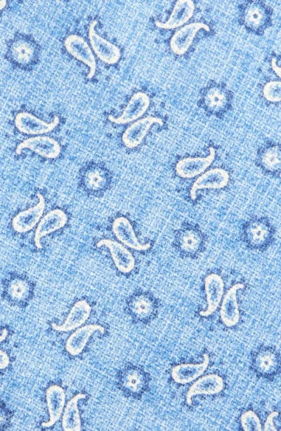 David Donahue Paisley Silk Tie In Blue