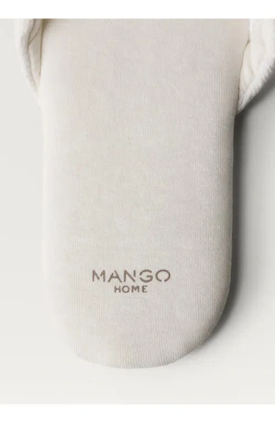 Mango Embroidered Cotton Slipper In White