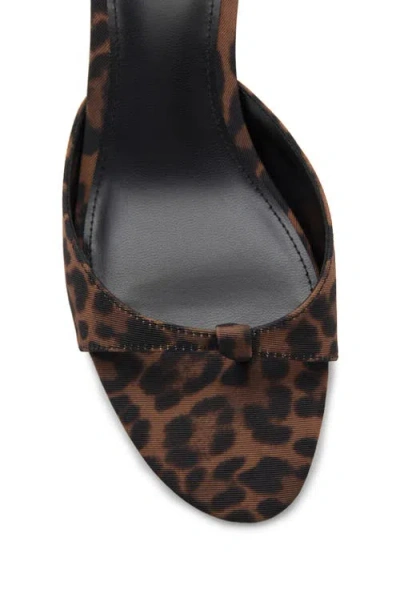 Mango Leopard Print Kitten Heel Sandal In Brown