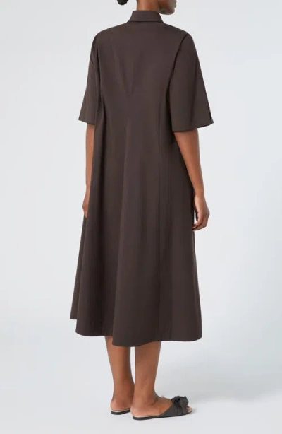 Marina Rinaldi 2a Uscita Ometto Flared Shirt Dress In Chocolate