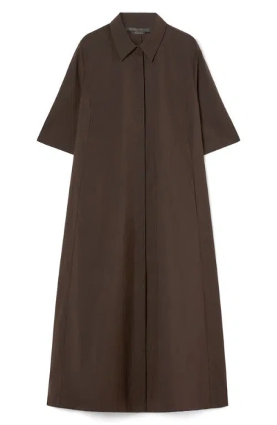 Marina Rinaldi 2a Uscita Ometto Flared Shirt Dress In Chocolate
