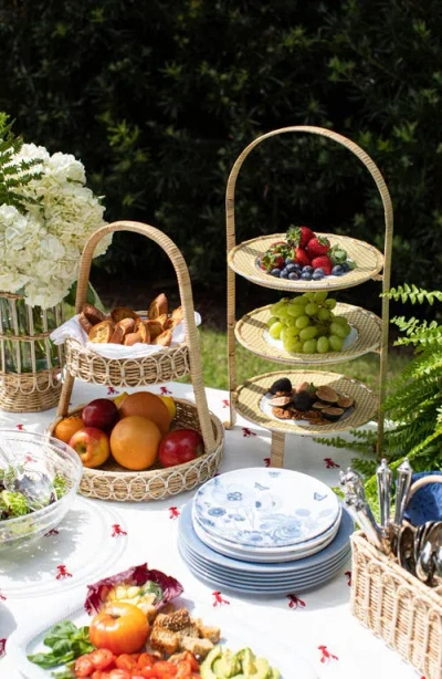 Juliska Provence Rattan Two-tier Server In Natural/whitewash