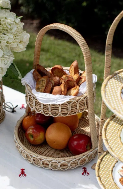 Juliska Provence Rattan Two-tier Server In Natural/whitewash