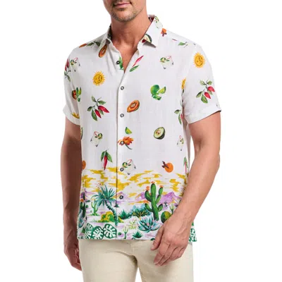 Robert Graham Mezcal Print Short Sleeve Button-up Shirt In Multi