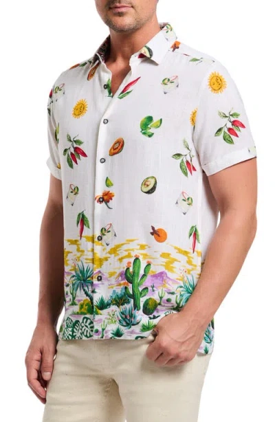 Robert Graham Mezcal Print Short Sleeve Button-up Shirt In Multi