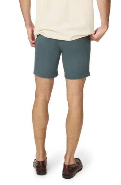 Warp & Weft Warp+weft Flat Front Stretch Cotton Twill Chino Shorts In Teal