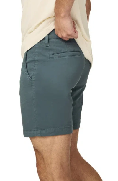 Warp & Weft Warp+weft Flat Front Stretch Cotton Twill Chino Shorts In Teal