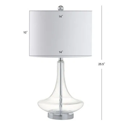Jonathan Y Cecile 25.5" Glass Teardrop Led Table Lamp In Clear