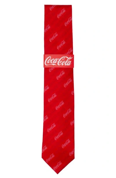 Cufflinks, Inc . Coca-cola® Logo Red Silk Blend Tie In Red