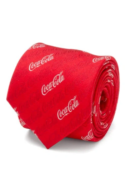 Cufflinks, Inc . Coca-cola® Logo Red Silk Blend Tie In Red
