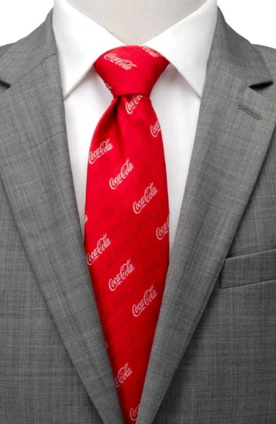 Cufflinks, Inc . Coca-cola® Logo Red Silk Blend Tie In Red