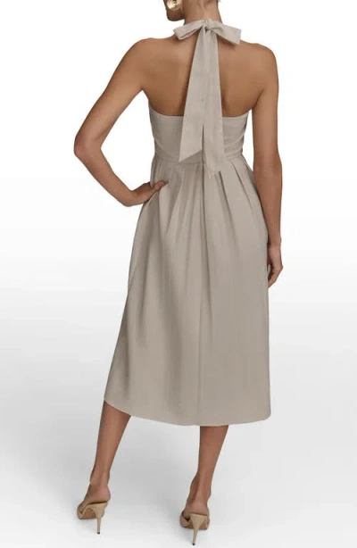 Donna Karan New York Pleated Halter Sundress In Natural