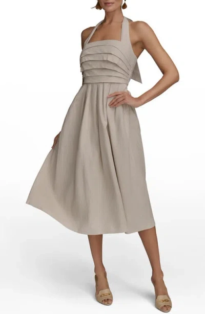 Donna Karan New York Pleated Halter Sundress In Natural