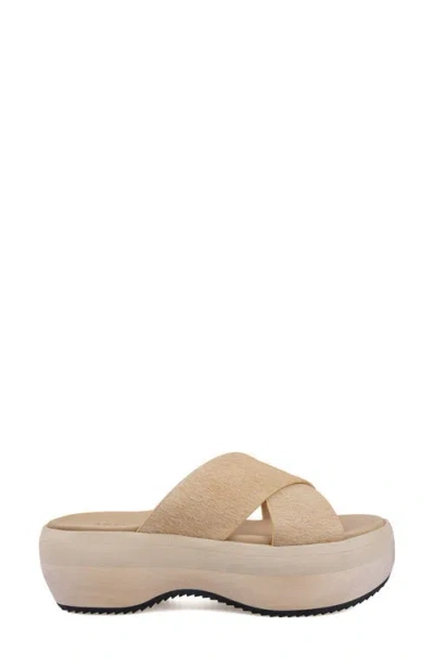 Zigi Artisan Maia Genuine Calf Hair Platform Sandal In Natural Tan