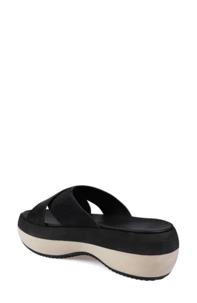 Zigi Artisan Maia Genuine Calf Hair Platform Sandal In Black