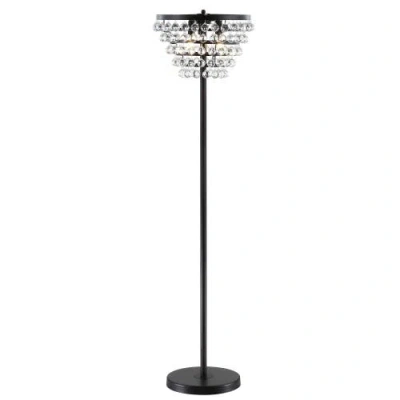 Jonathan Y Jemma 60" Crystal/metal Led Floor Lamp In Bronze