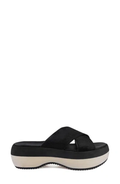 Zigi Artisan Maia Genuine Calf Hair Platform Sandal In Black