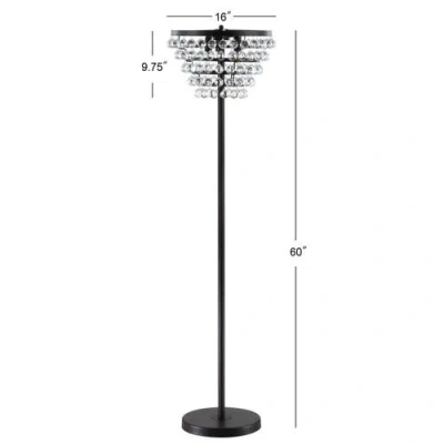 Jonathan Y Jemma 60" Crystal/metal Led Floor Lamp In Bronze