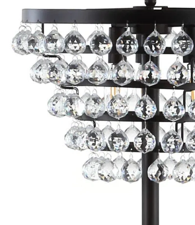Jonathan Y Jemma 60" Crystal/metal Led Floor Lamp In Bronze