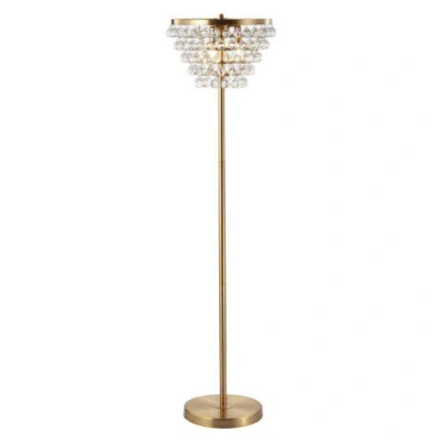 Jonathan Y Jemma 60" Crystal/metal Led Floor Lamp In Brass Gold