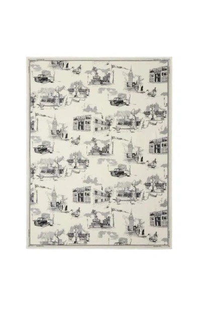 Burberry London Landmarks Wool Silk Scarf In Monochrome