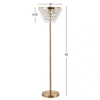 Jonathan Y Jemma 60" Crystal/metal Led Floor Lamp In Brass Gold