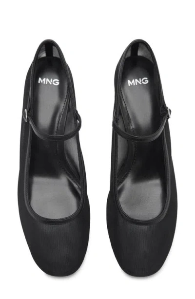 Mango Mary Jane Pump In Black
