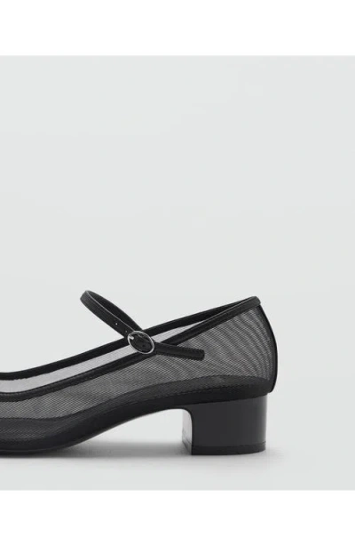 Mango Mary Jane Pump In Black