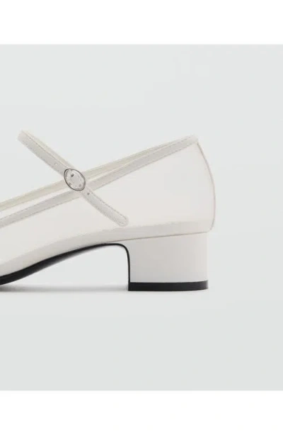 Mango Mary Jane Pump In White