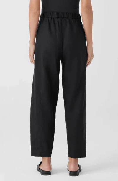 Eileen Fisher Pleated Organic Cotton Lantern Pants In Black