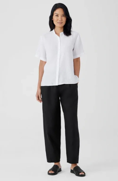 Eileen Fisher Pleated Organic Cotton Lantern Pants In Black