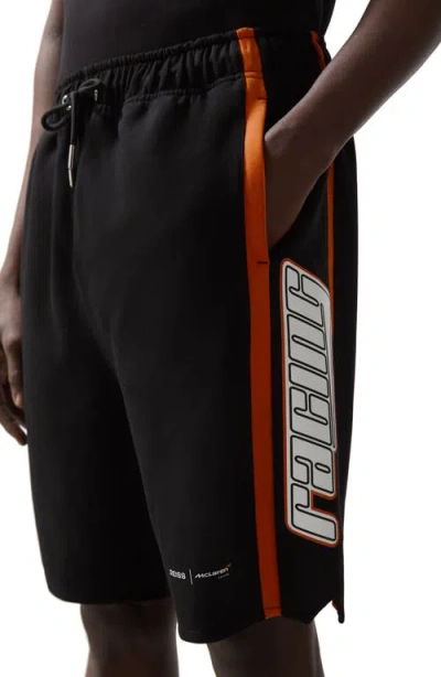 Reiss Ride Side Stripe Drawstring Shorts In Black