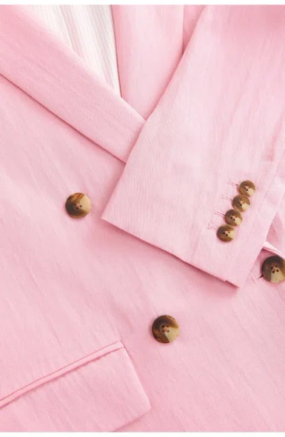 Next Double Breasted Blazer In Pink