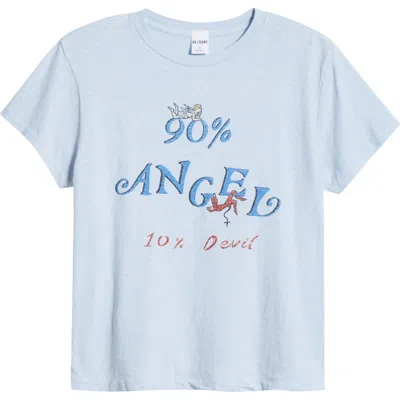 Re/done Angel Devil Classic Tee In Light Blue