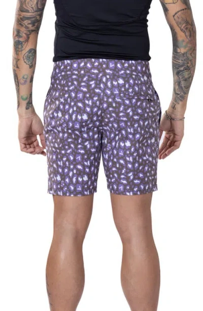Vast Leopard Print Ii Stretch Board Shorts In Plum Multi