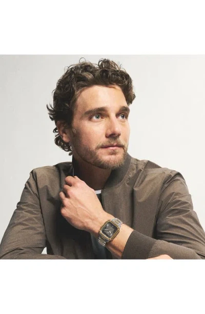 Fossil Men's Crosby Black Dial Watch In Two Tone