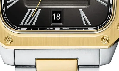 Fossil Men's Crosby Black Dial Watch In Two Tone