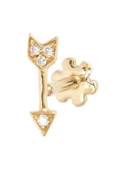 Maria Tash Diamond Arrow Threaded Stud In Yellow Gold