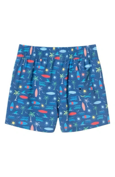Andy & Evan Kids' Print Swim Trunks In Navy