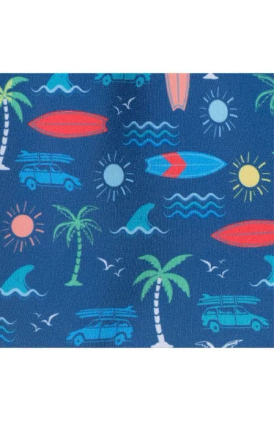 Andy & Evan Kids' Print Swim Trunks In Navy