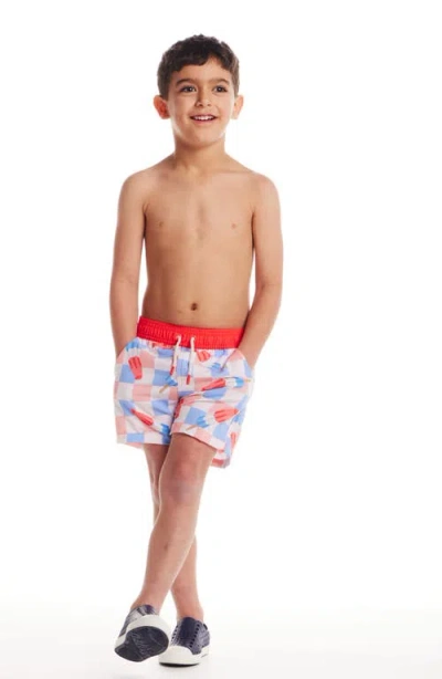 Andy & Evan Kids' Print Swim Trunks In Ice Pop