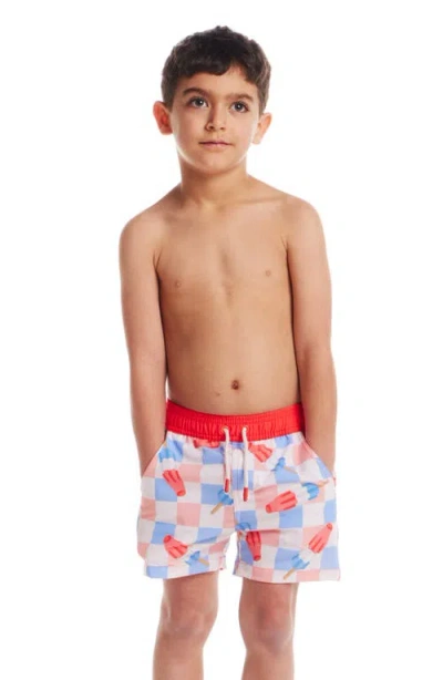 Andy & Evan Kids' Print Swim Trunks In Ice Pop