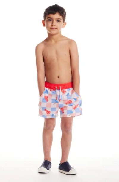 Andy & Evan Kids' Print Swim Trunks In Ice Pop