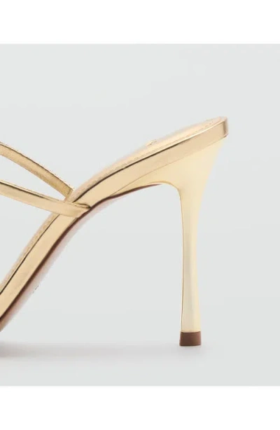 Mango Slide Sandal In Gold