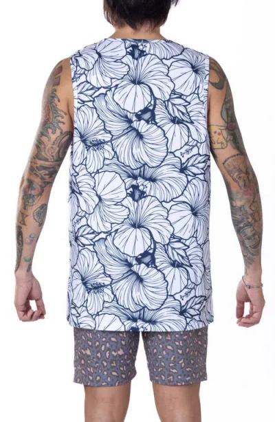 Vast Local Leaves Aqua Terra Performance Tank In Navy