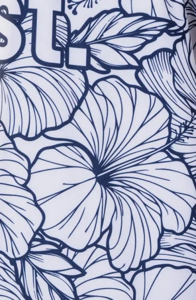 Vast Local Leaves Aqua Terra Performance Tank In Navy