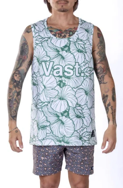 Vast Local Leaves Aqua Terra Performance Tank In Green